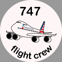 B-747 American Airlines Sticker