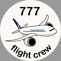 B-777 Continental Sticker